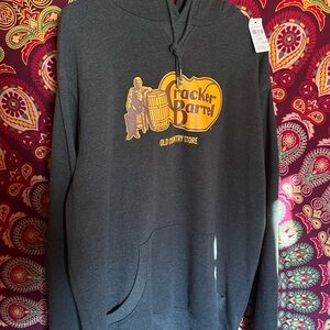 Cracker Barrel Charcoal Hoodie with Gold Logo